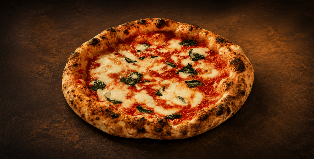 Pizza from the wood-fired oven at La Partenope in Corfu